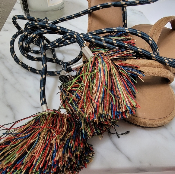 Isabel Marant Strappy Suede Tassel Detail Sandal 5 - Picture 3 of 5